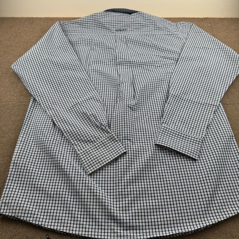 Ariat Pro Series Garmin Shirt  Men's M Long Sleeve Blue/White - Picture 3 of 12